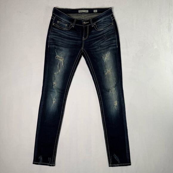 BKE Sabrina Distressed Stretch Medium Wash Jeans Size 28R   Style# ABK253 - Picture 2 of 15